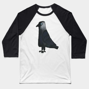 Blue eyed  Cartoon jackdaw Baseball T-Shirt